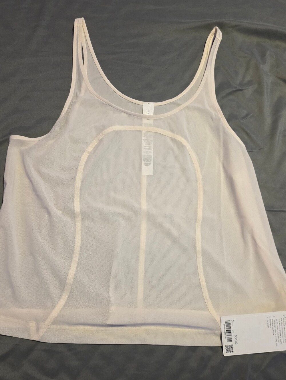 Lululemon Stretch Mesh Relaxed- Fit Tank Size L Ivory New